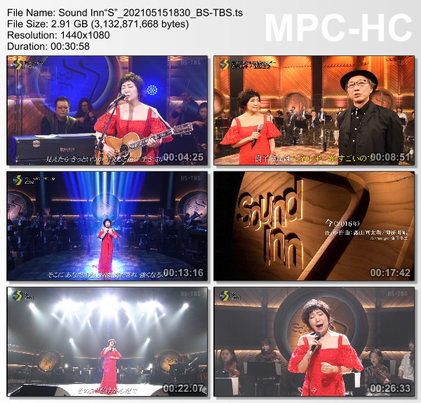 [TV-Variety] 森山良子 – サウンド・イン”S” (BS-TBS 2021.05.15)