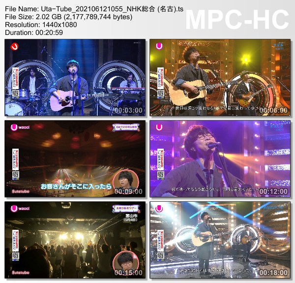 [TV-Variety] Uta-Tube “wacci Part 2” (NHKG 名古 2021.06.12)