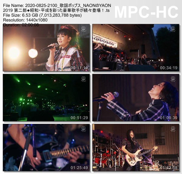 [TV-Variety] NAONのYAON 2019 (歌謡ポップス 2020.08.25)