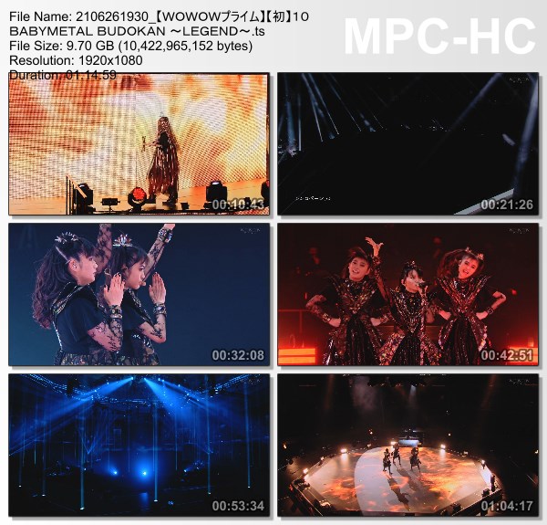 [TV-Variety] ベビーメタル – 10 BABYMETAL BUDOKAN～LEGEND～(WOWOW Prime 2021.06.26)