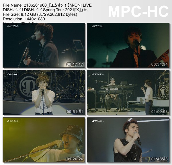 [TV-Variety] DISH// – Spring Tour 2021 “X” (M-ON! HD 2021.06.26)