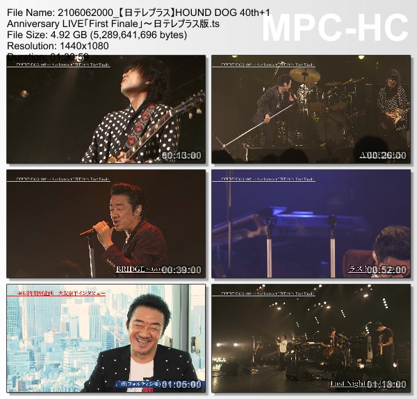 [TV-Variety] HOUND DOG 40th+1 Anniversary LIVE「First Finale」〜日テレプラス版 (NTV+ HD 2021.06.06)