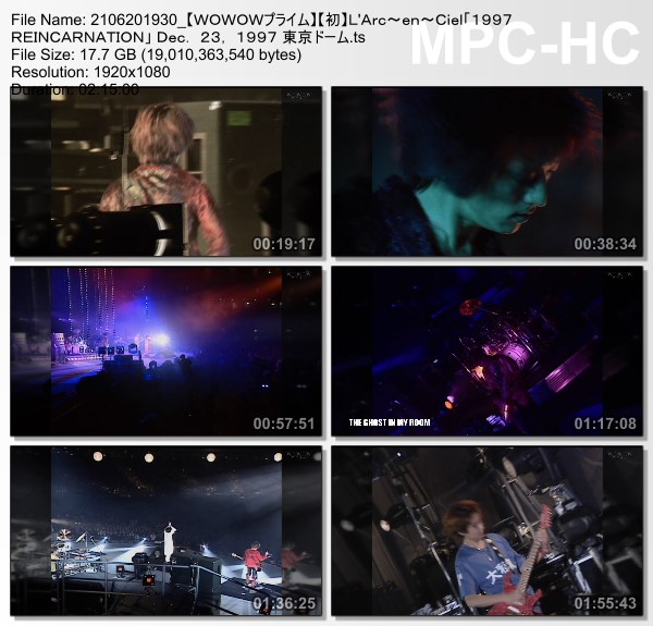 [TV-Variety] L’Arc～en～Ciel「1997 REINCARNATION」 Dec. 23, 1997 東京ドーム (WOWOW Prime 2021.06.20)