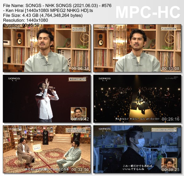 [TV-Variety] NHK SONGS (2021.06.03) – 第576回 – 平井堅