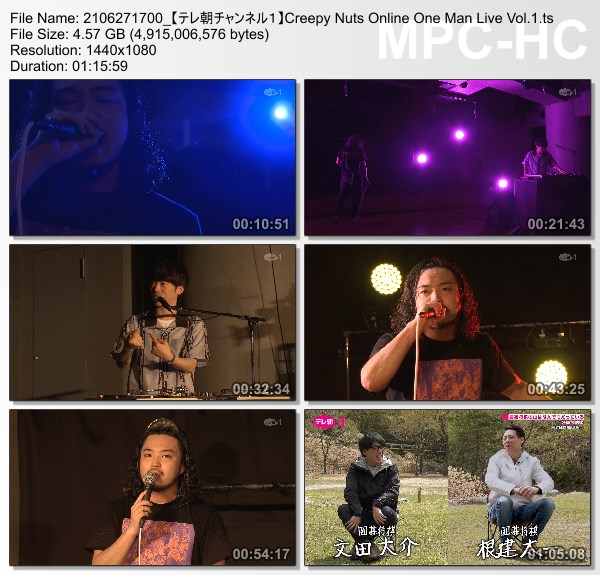 [TV-Variety] Creepy Nuts Online One Man Live Vol.1 (TeleAsa Ch1 2021.06.27)