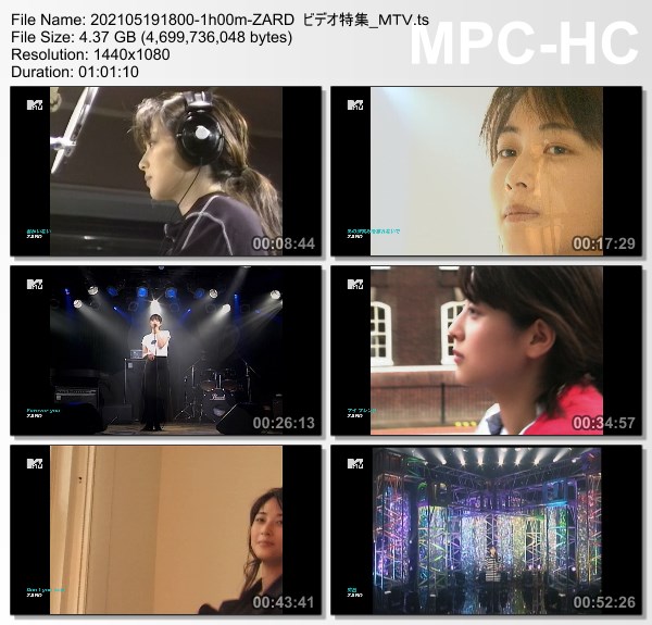 [TV-Variety] ZARD ビデオ特集 (M-ON! HD 2021.05.19)