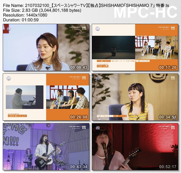 [TV-Variety] SHISHAMO “SHISHAMO 7” SPECIAL ~Live & Interview~ (SSTV HD 2021.07.03)