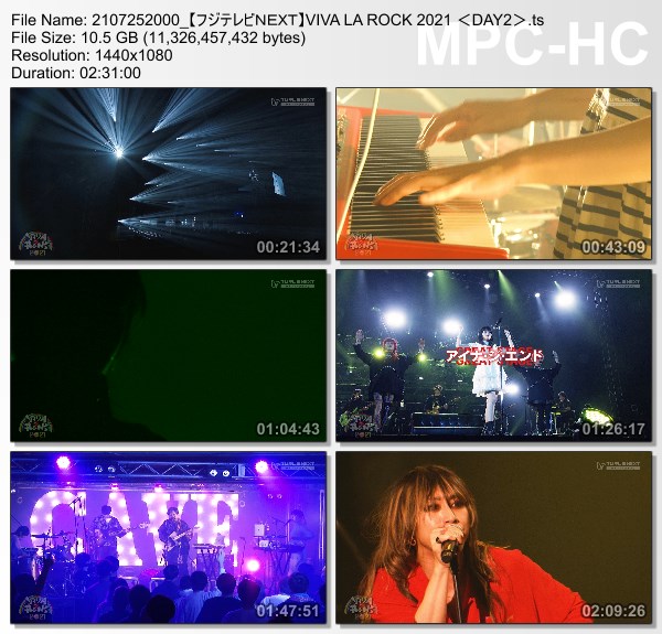 [TV-Variety] VIVA LA ROCK 2021 DAY2 (FujiTV NEXT 2021.07.25)