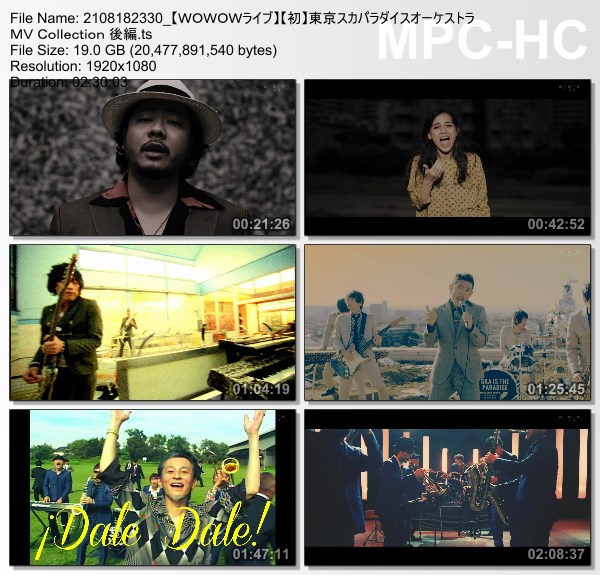[TV-Variety] 東京スカパラダイスオーケストラ MV Collection 後編 (WOWOW Live 2021.08.18)