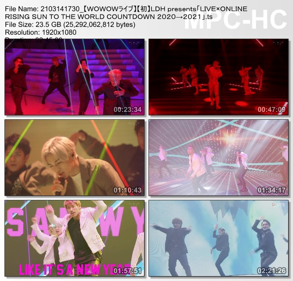 [TV-Variety] EXILE – LDH presents「LIVExONLINE RISING SUN TO THE WORLD COUNTDOWN 2020→2021」(WOWOW Live 2021.03.14)