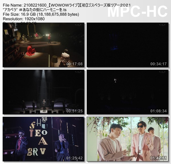 [TV-Variety] ゴスペラーズ坂ツアー2021 “アカペラ” #あなたの街にハーモニーを (WOWOW Live 2021.08.22)