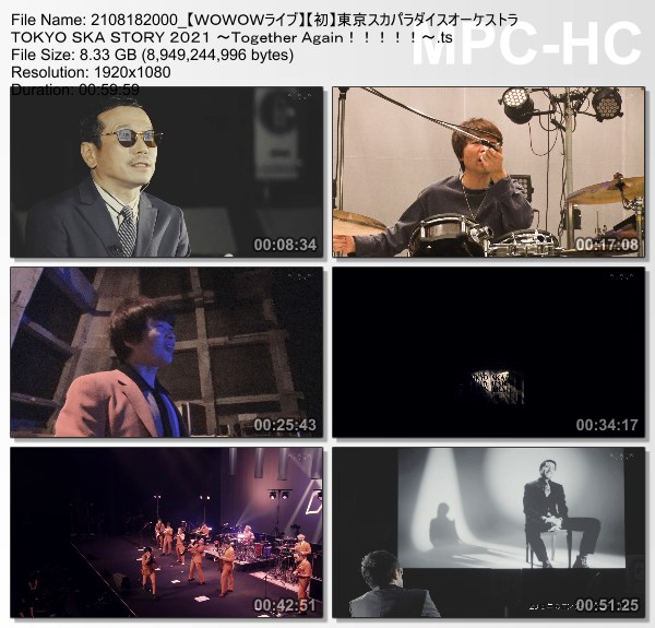 [TV-Variety] 東京スカパラダイスオーケストラ TOKYO SKA STORY 2021 ～Together Again!!!!!～(WOWOW Live 2021.08.18)