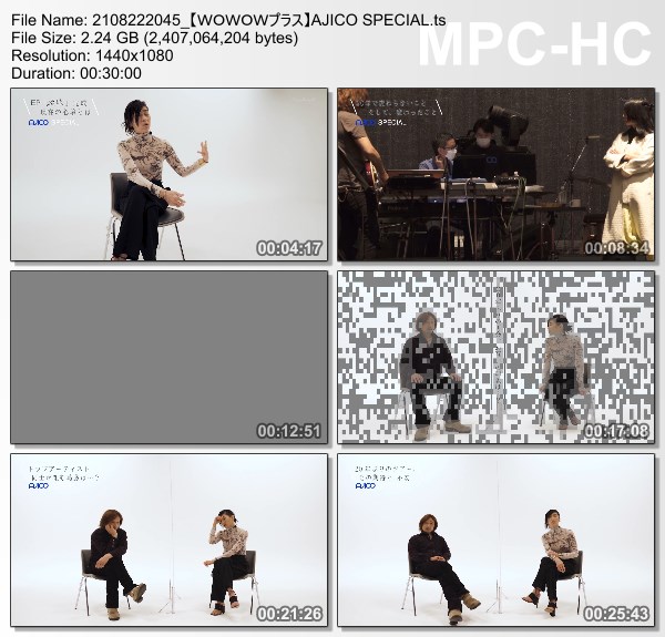 [TV-Variety] AJICO SPECIAL (WOWOW Plus 2021.08.22)