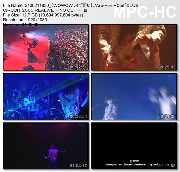 [TV-Variety] L’Arc~en~Ciel “CLUB CIRCUIT 2000 REALIVE -NO CUT-” (WOWOW Live 2021.08.21)
