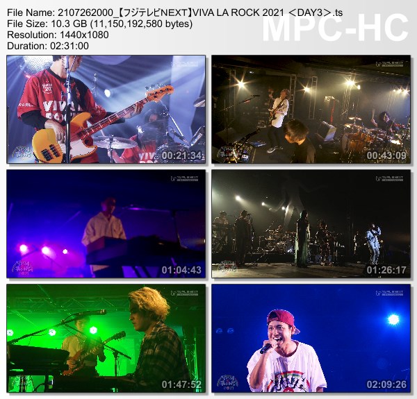 [TV-Variety] VIVA LA ROCK 2021 DAY3 (FujiTV NEXT 2021.07.26)