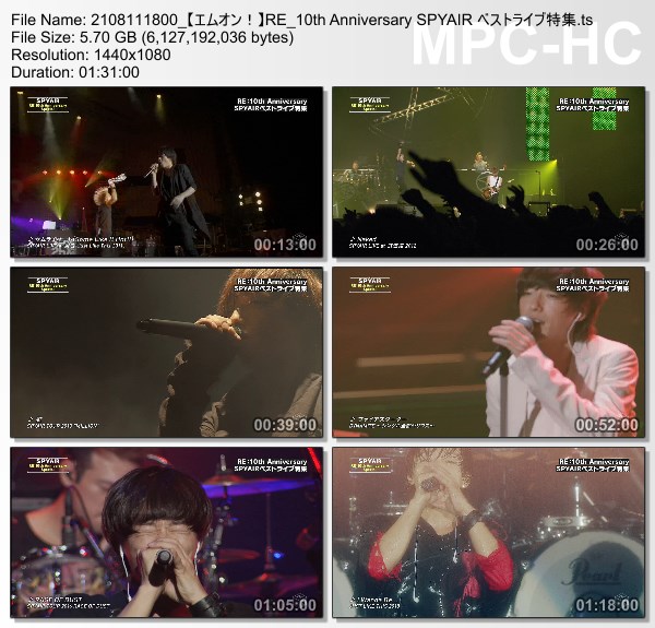 [TV-Variety] SPYAIR – 10th Anniversary SPYAIR ベストライブ特集 (M-ON! HD 2021.08.11)