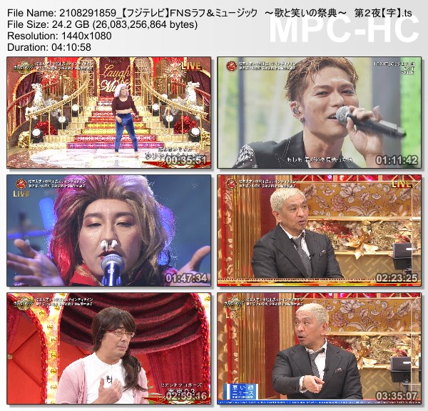 [TV-Variety] FNSラフ&ミュージック – 2021.08.29 – 第２夜