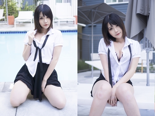 [Cosplay] Hana Bunny – Wet Shirt Casual