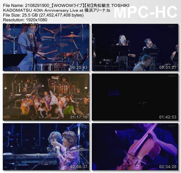 [TV-Variety] 角松敏生 TOSHIKI KADOMATSU 40th Anniversary Live at 横浜アリーナ (WOWOW Live 2021.08.29)