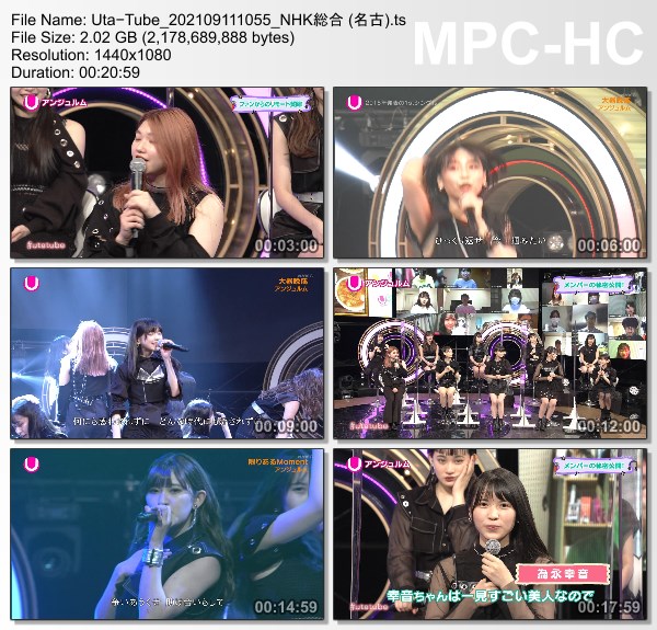 [TV-Variety] Uta-Tube “アンジュルム 蔵出しSP” (NHKG 名古 2021.09.11)