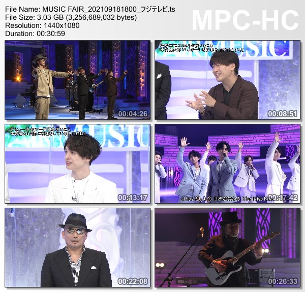 [TV-Variety] MUSIC FAIR – 2021.09.18