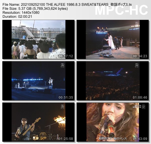 [TV-Variety] THE ALFEE 1986.8.3 SWEAT&TEARS ( 歌謡ポップス2021.09.25)