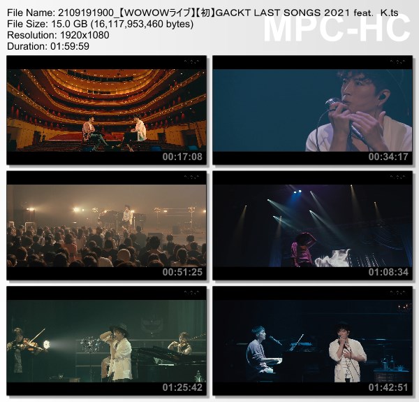 [TV-Variety] GACKT’s -45th Birthday Concert- LAST SONGS (WOWOW Live 2021.09.19)