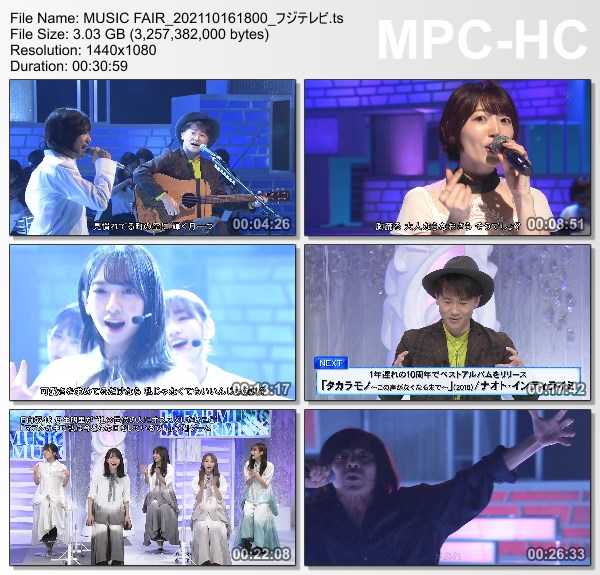 [TV-Variety] MUSIC FAIR – 2021.10.16