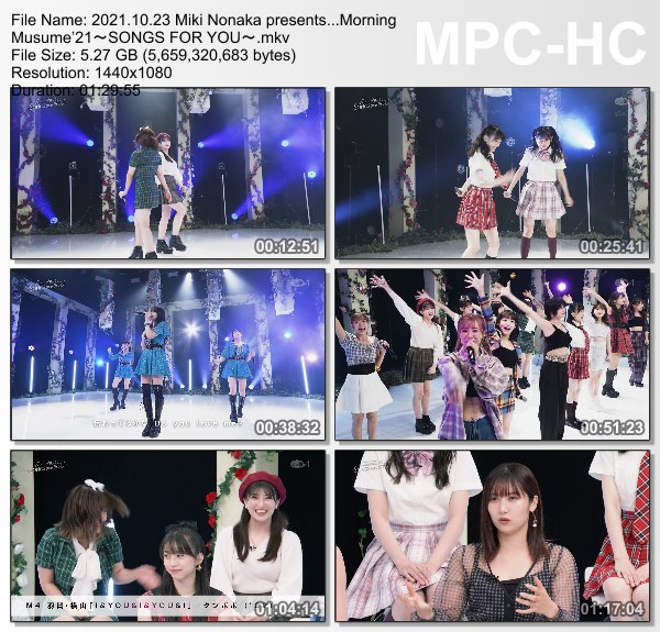 [TV-Variety] Miki Nonaka presents.モーニング娘。’21〜SONGS FOR YOU (2021.10.23)