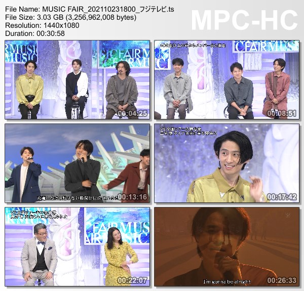 [TV-Variety] MUSIC FAIR – 2021.10.23