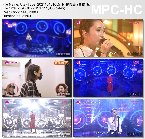 [TV-Variety] Uta-Tube “Ms.OOJA Part 1” (NHKG 名古 2021.10.16)