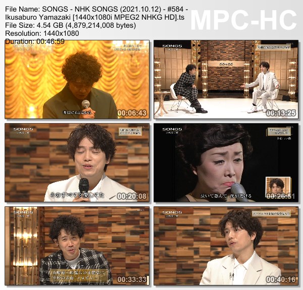[TV-Variety] NHK SONGS (2021.10.11) – 第584回 – 山崎育三郎