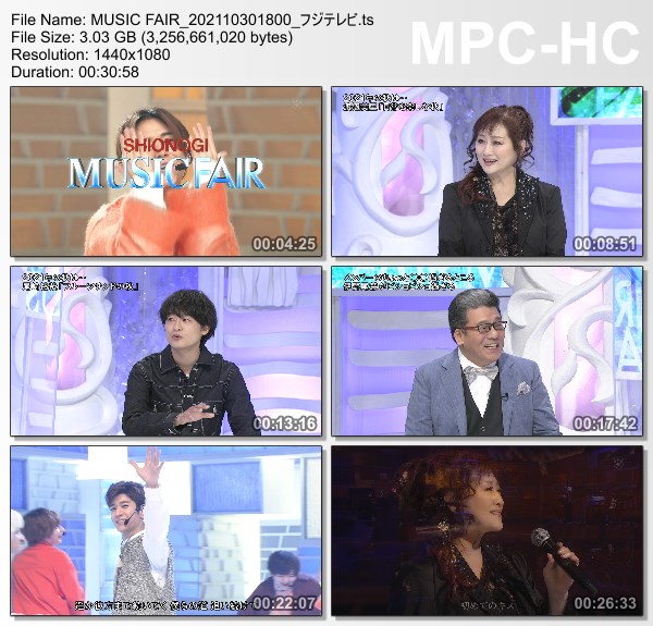 [TV-Variety] MUSIC FAIR – 2021.10.30