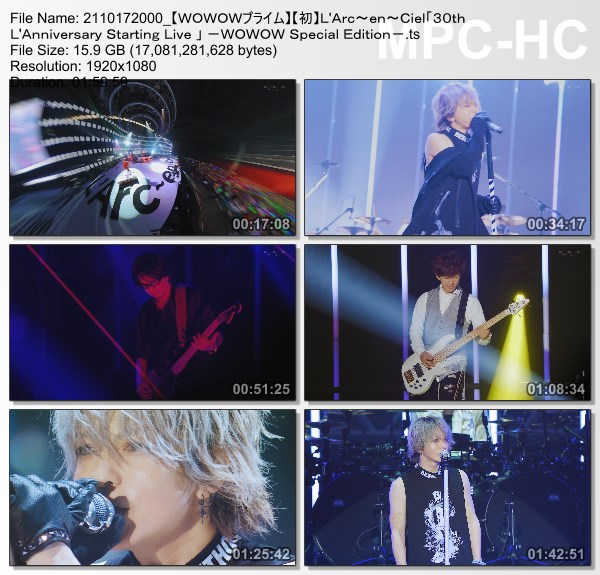 [TV-Variety] L’Arc~en~Ciel 30th L’Anniversary Starting Live “L’APPY BIRTHDAY!” -WOWOW Special Edition- (WOWOW Prime 2021.10.17)