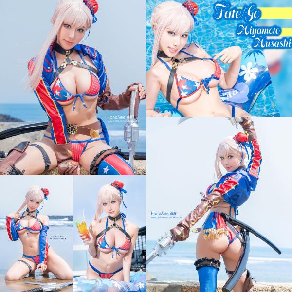 [Cosplay] Hane Ame 雨波 – Musashi Bikini (FGO)