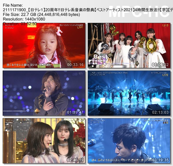 [TV-Variety] 日テレ系音楽の祭典 ベストアーティスト – 2021.11.17