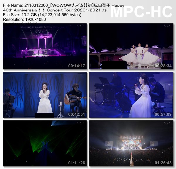 [TV-Variety] 松田聖子 Happy 40th Anniversary!! Concert Tour 2020～2021 “Singles & Very Best Songs Collection!!” (WOWOW Prime 2021.10.31)