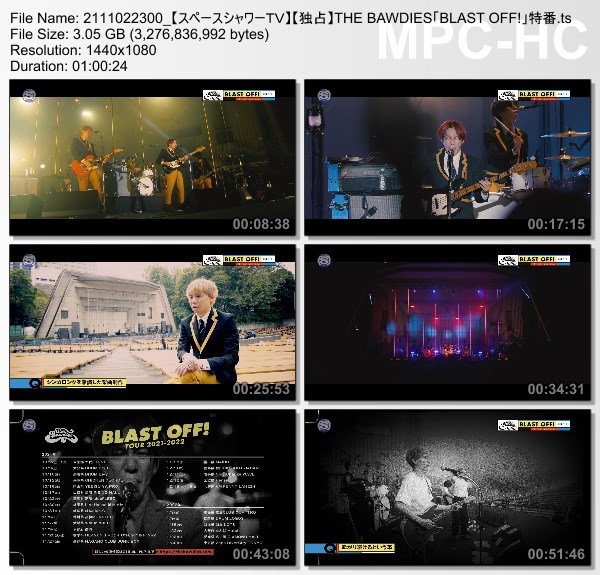 [TV-Variety] THE BAWDIES “BLAST OFF!” SPECIAL ~Live & Interview~ (SSTV HD 2021.11.02)