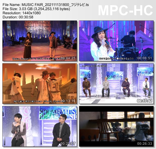 [TV-Variety] MUSIC FAIR – 2021.11.13
