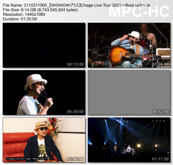 [TV-Variety] Chage Live Tour 2021 ~Boot up!!~ (WOWOW Plus 2021.10.31)