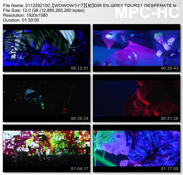 [TV-Variety] DIR EN GREY TOUR21 DESPERATE (WOWOW Live 2021.12.29)