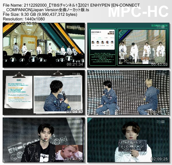 [TV-Variety] 엔하이픈 – 2021 ENHYPEN [EN-CONNECT : COMPANION] Japan Version全曲ノーカット版 (TBS Channel 1 2021.12.29)