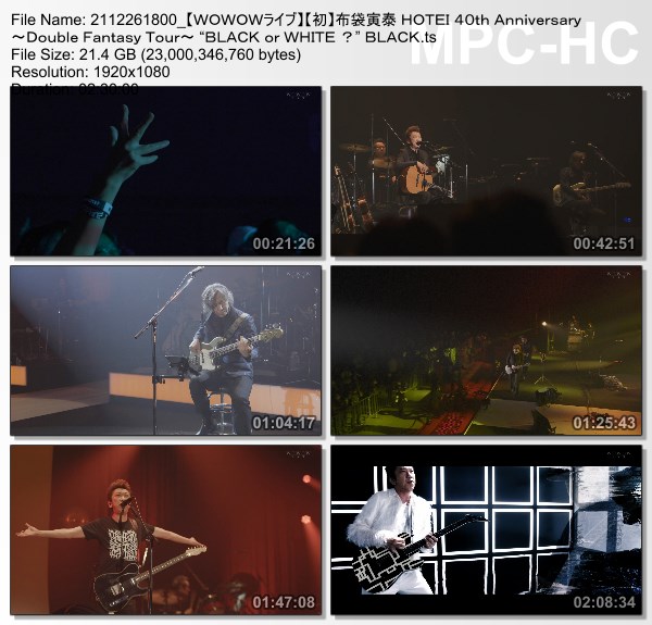 [TV-Variety] 布袋寅泰 – HOTEI 40th Anniversary ~Double Fantasy Tour~ “BLACK or WHITE ?” “Hometown GIGS” BLACK (WOWOW Live 2021.12.26)