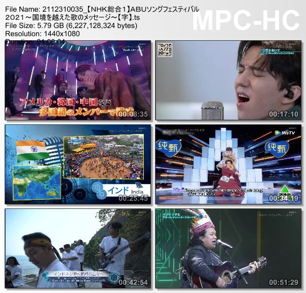 [TV-Variety] ABUソングフェスティバル 2021 ～国境を越えた歌のメッセージ～ (NHKG 2021.12.31)
