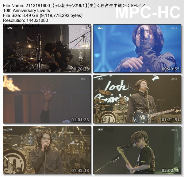 [TV-Variety] DISH// 10th Anniversary Live ＜独占生中継＞(TeleAsa Ch1 2021.12.18)