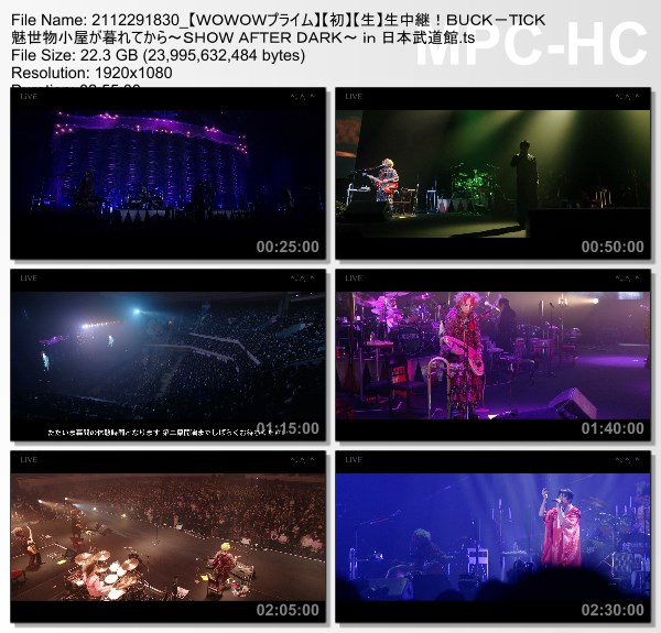 [TV-Variety] BUCK-TICK – 生中継！BUCK-TICK 魅世物小屋が暮れてから～SHOW AFTER DARK～ in 日本武道館 (WOWOW Prime 2021.12.29)