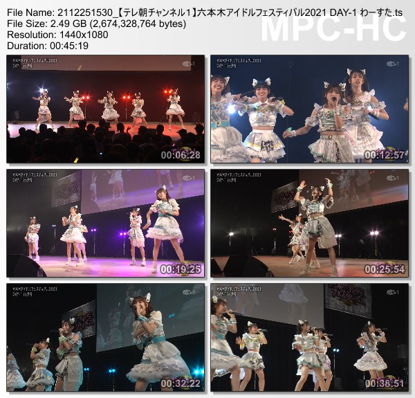 [TV-Variety] わーすた – 六本木アイドルフェスティバル2021 DAY-1 (TeleAsa Ch1 2021.12.25)