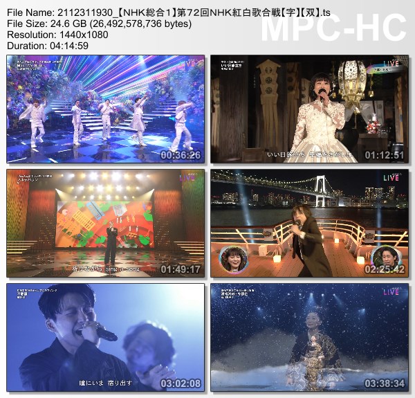 [TV-Variety] 第72回ＮＨＫ紅白歌合戦 (NHKG 2021.12.31)