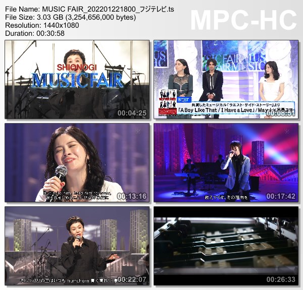 [TV-Variety] MUSIC FAIR – 2022.01.22