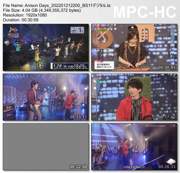 [TV-Variety] Anison Days – 2022.01.21 – #235 佐久間貴生